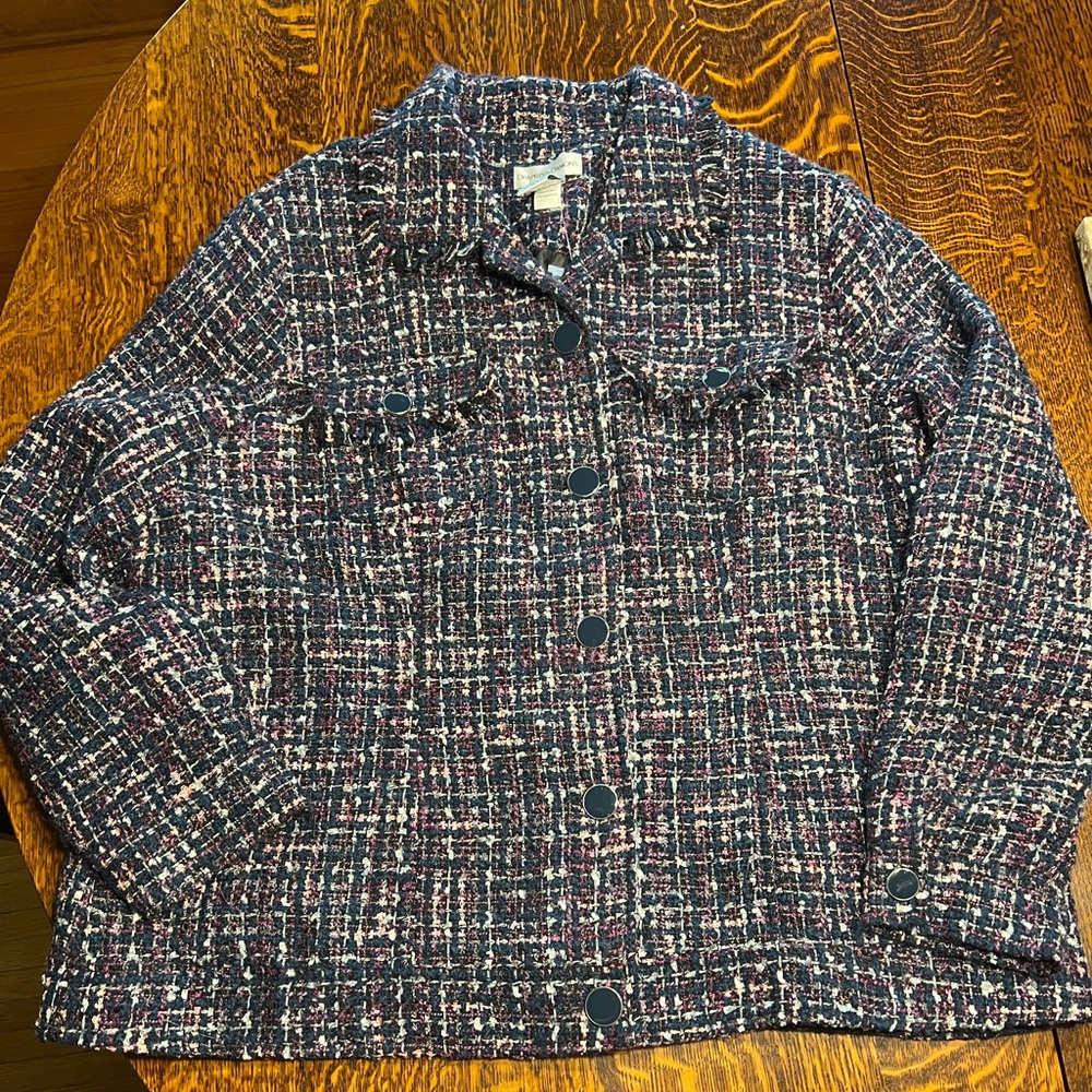 Draper’s and Damon’s Navy Tweed Jacket Women's Size 1X New